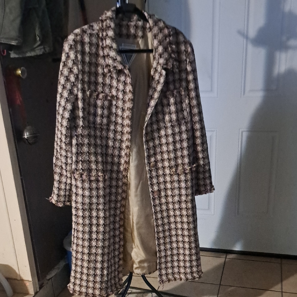 Marvin Richards Black and Cream Trench Coat